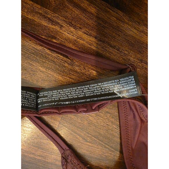 Amazon Essentials Bikini Top Deep Brown XS Triangle Classic Light Support NWT - Picture 6 of 6